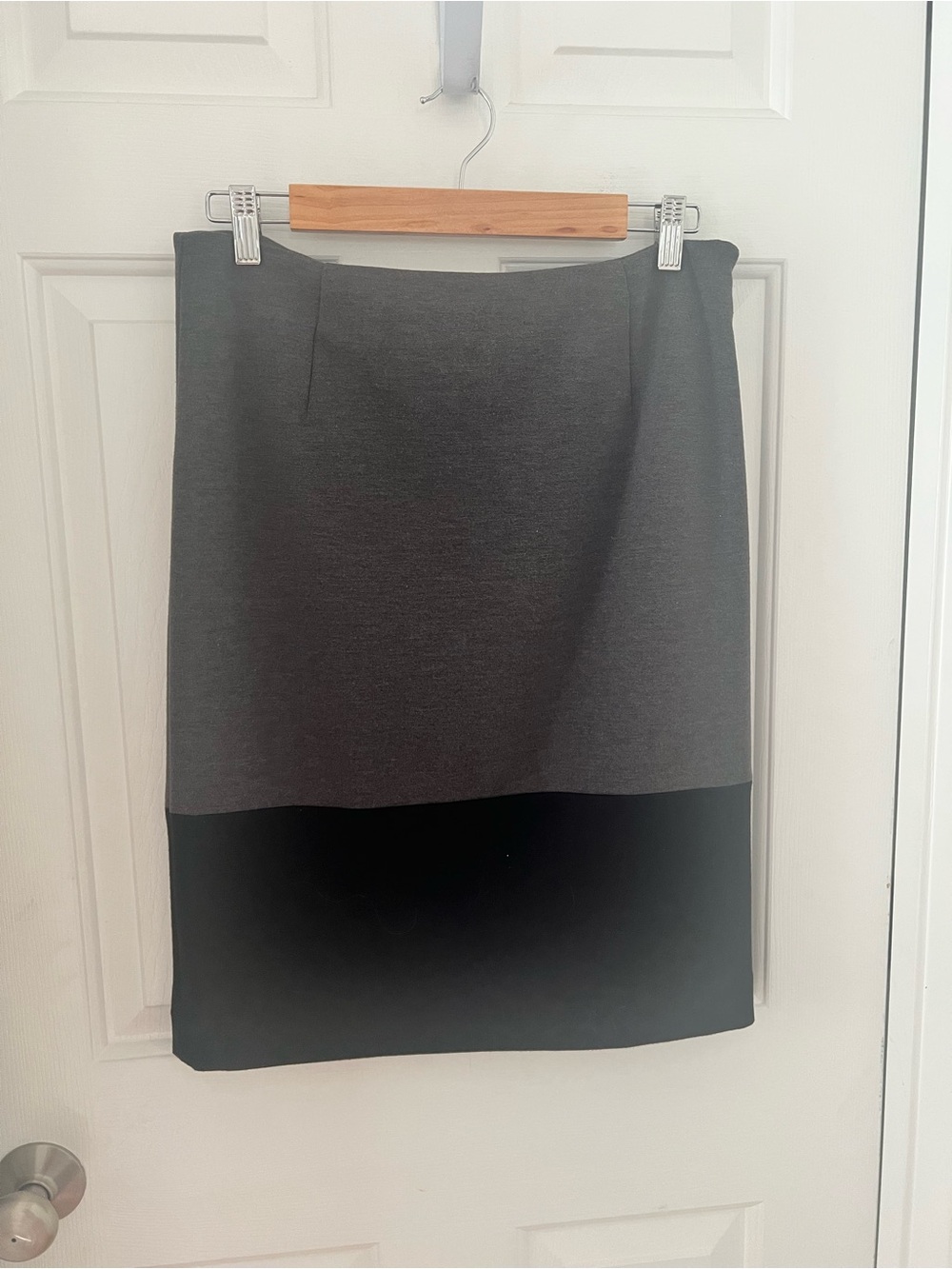 Grace Elements Gray and Black Colorblock Pencil Skirt